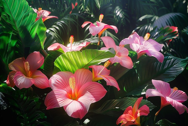 Photo quotexotic flower paradise in lush botanical gardenquot