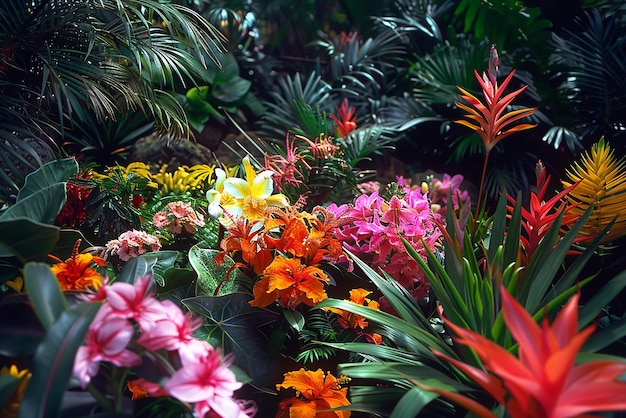 Photo quotexotic flower paradise in lush botanical gardenquot