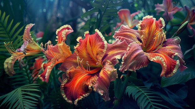 Photo quotexotic flower paradise in lush botanical gardenquot