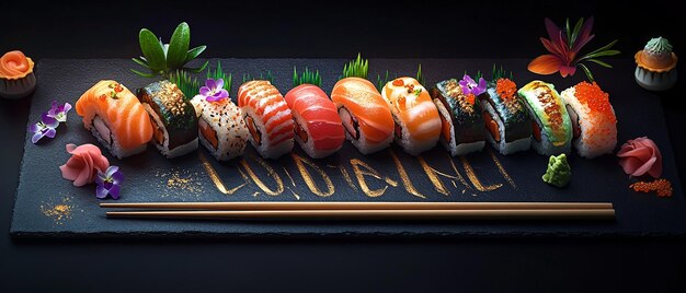 Photo quotexquisite artisan sushi platterquot