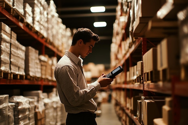 quotFactory Worker Efficiently Using a Handheld Scalequot