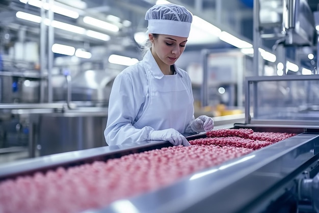 Photo quotfactory worker in a food processing plant meticulously handling ingredientsquot