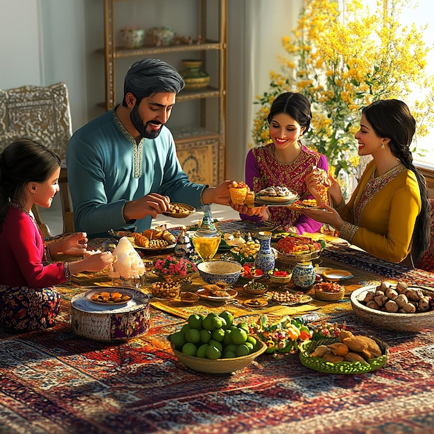 quotFamily Gathering Around HaftSeen Table at Persian Nowruz Festivalquot