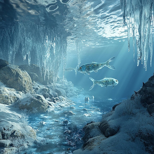 Photo quotfrozen ocean beneath the ice an icy underwater world of wondersquot