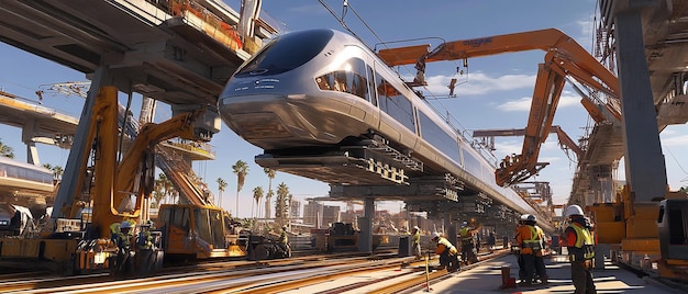 Photo quotfuturistic monorail system under constructionquot