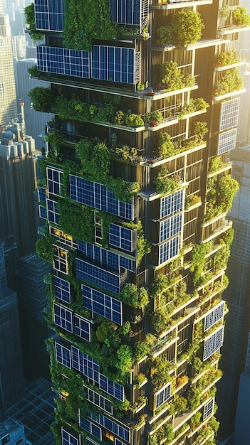 Photo quotgreen energypowered urban skyscraper conceptquot