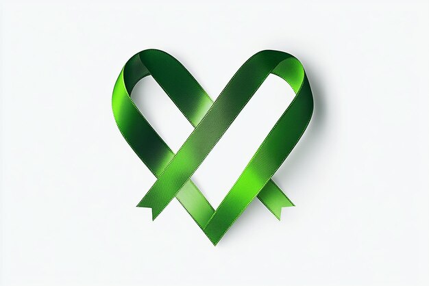 Photo quotgreen ribbon for cancer awareness inside a heartquot