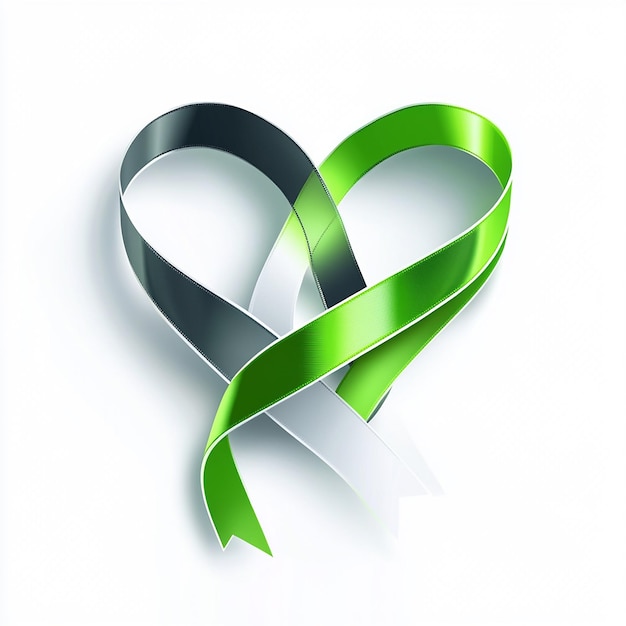 Photo quotgreen ribbon for cancer awareness inside a heartquot