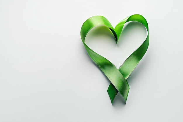 Photo quotgreen ribbon for cancer awareness inside a heartquot