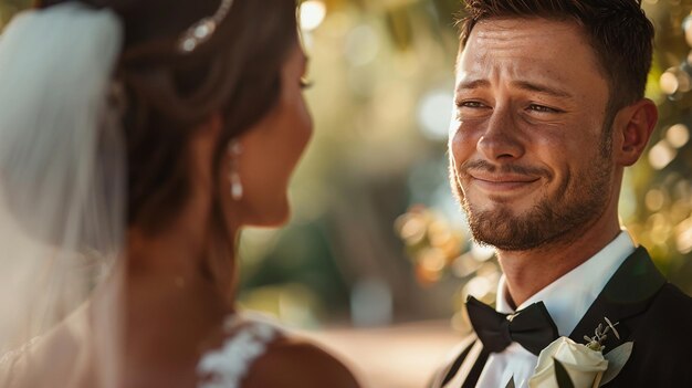 Photo quotgrooms first look at bride capturing the emotional momentquot