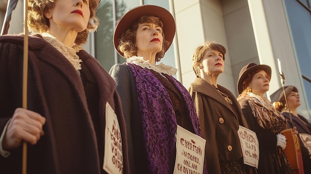 quotGroup of Women Dressed in Authentic 1920s Suffragette Attirequot