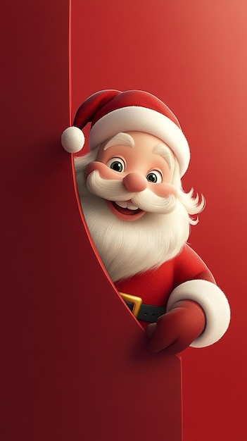 quotHappy Cartoon Santa Claus Peeking Outquot