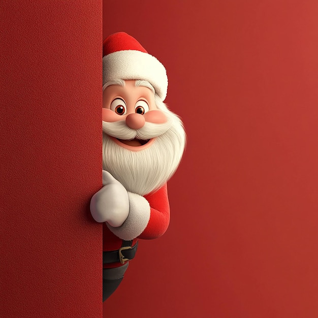 quotHappy Cartoon Santa Claus Peeking Outquot