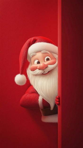 quotHappy Cartoon Santa Claus Peeking Outquot