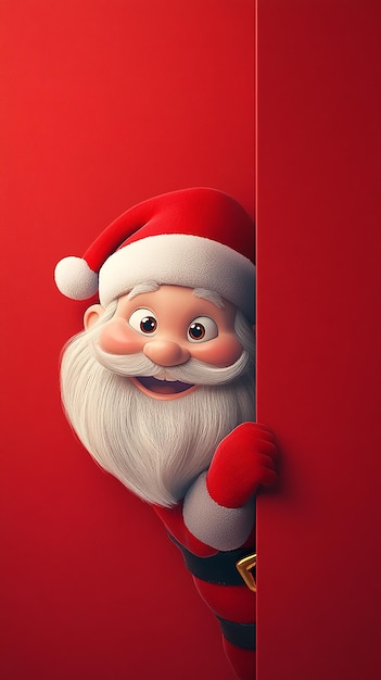 quotHappy Cartoon Santa Claus Peeking Outquot