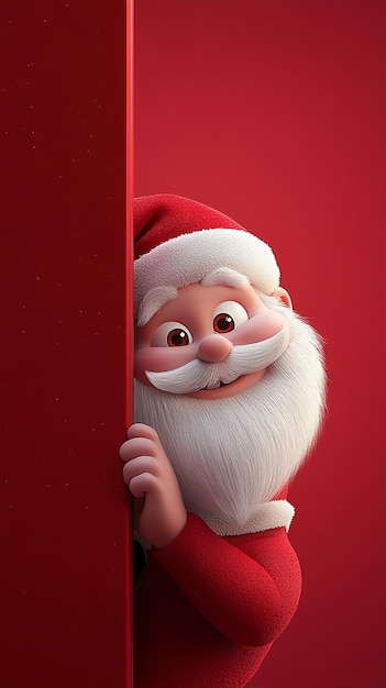 quotHappy Cartoon Santa Claus Peeking Outquot