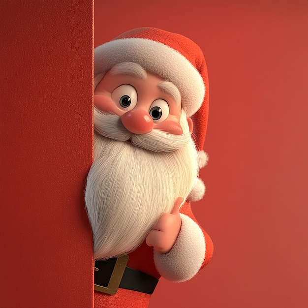 Photo quothappy cartoon santa claus peeking outquot