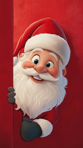 quotHappy Cartoon Santa Claus Peeking Outquot