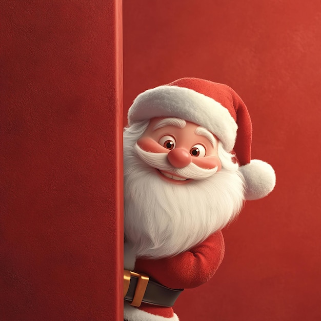 quotHappy Cartoon Santa Claus Peeking Outquot