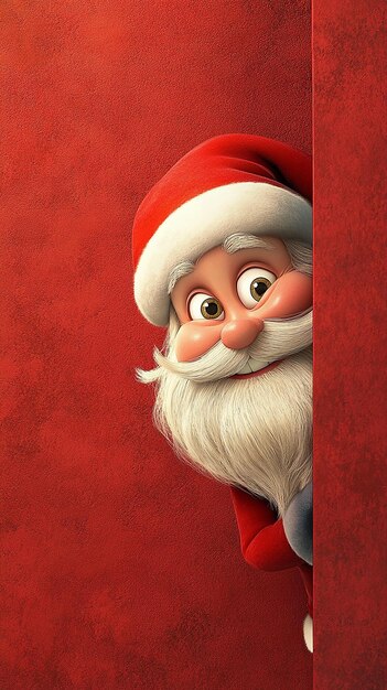 Photo quothappy cartoon santa claus peeking outquot