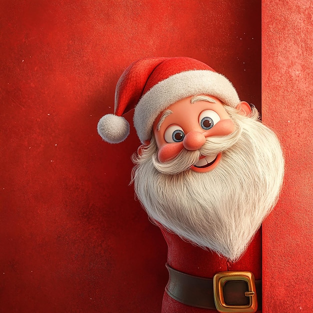 quotHappy Cartoon Santa Claus Peeking Outquot