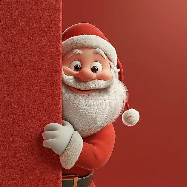 quotHappy Cartoon Santa Claus Peeking Outquot