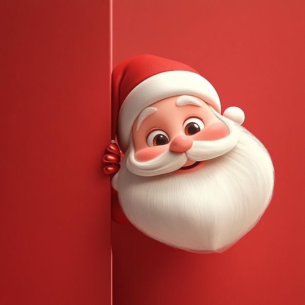 Photo quothappy cartoon santa claus peeking outquot