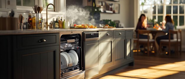 quotHighAngle View of Dishwasher Being Loadedquot