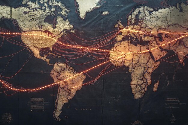 Photo quothistoric map of transatlantic slave trade routesquot