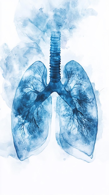 quotHuman Lungs in 8 Shades of Blue Watercolorquot