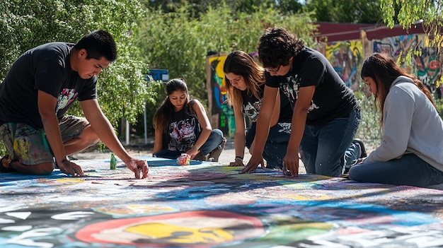 Photo quotindigenous communities working together on largescale projectsquot