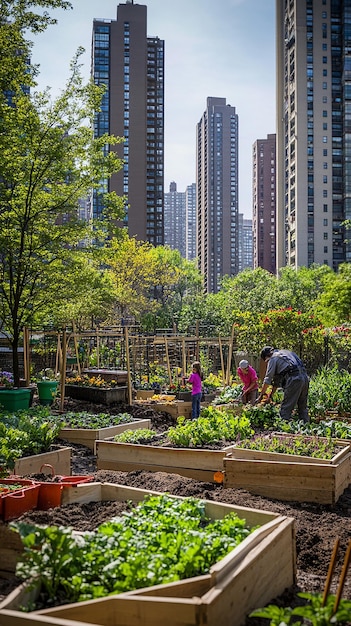 Photo quotlandscaper enhancing green spaces in the heart of a bustling cityquot