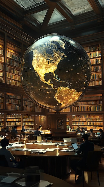 quotLibrary with a Large Globe in the Centerquot