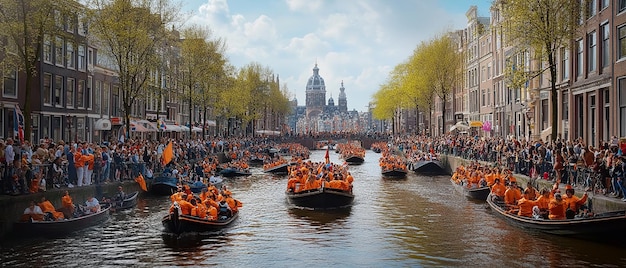 Photo quotlively street party at dutch kings day koningsdagquot