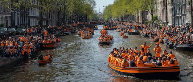 Photo quotlively street party at dutch kings day koningsdagquot