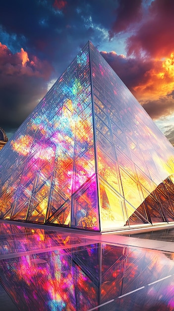 Photo quotlouvre pyramid as a crystal structurequot