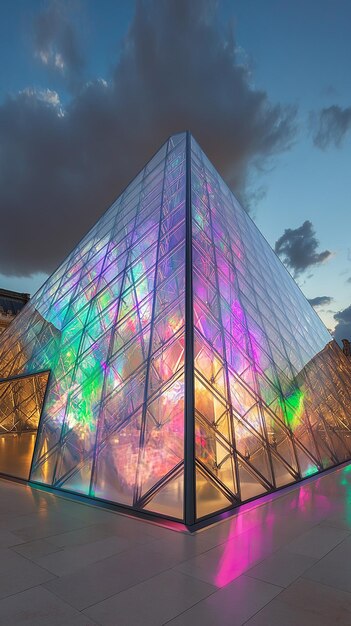 Photo quotlouvre pyramid as a crystal structurequot