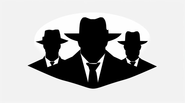 quotMafia Logo with Abstract Silhouette of Men39s Headsquot