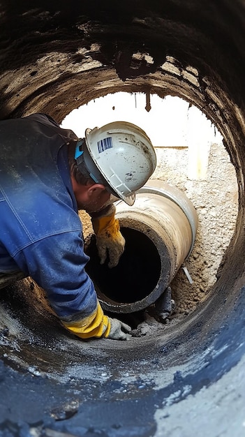 quotManual Relining of SmallDiameter Pipes by Techniciansquot