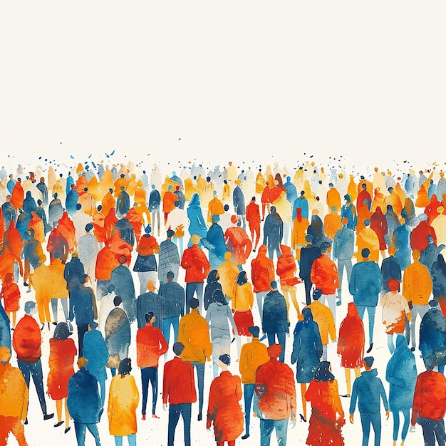 quotModern Abstract Illustration of a Diverse Crowd of Peoplequot