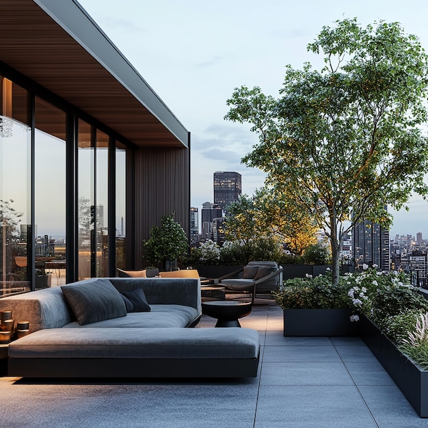 Photo quotmodern urban penthouse with rooftop gardenquot