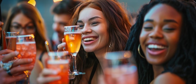 quotMultinational Graduates Toasting Drinks in Ecstasyquot