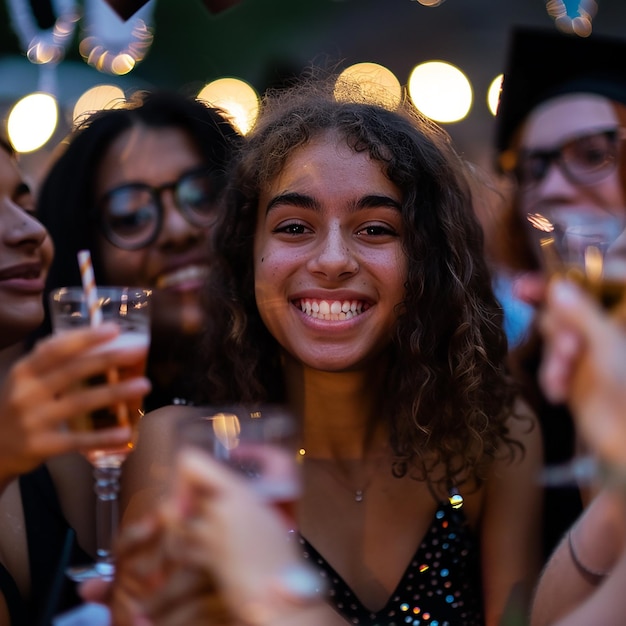 quotMultinational Graduates Toasting Drinks in Ecstasyquot