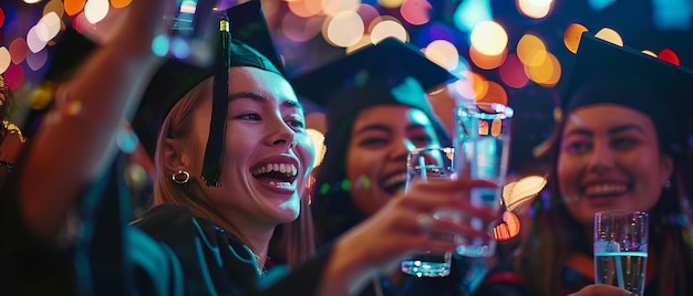 quotMultinational Graduates Toasting Drinks in Ecstasyquot