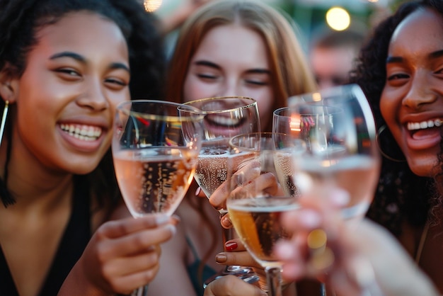 quotMultinational Graduates Toasting Drinks in Ecstasyquot