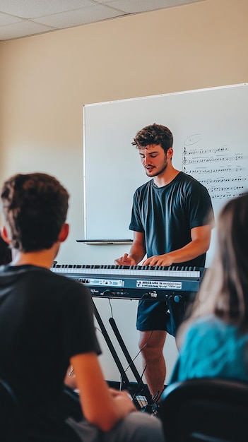 Photo quotmusic class where students are learning to harmonizequot