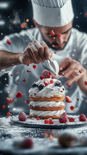 quotPastry Chef Creating a Gourmet Dessertquot