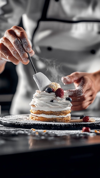 quotPastry Chef Creating a Gourmet Dessertquot