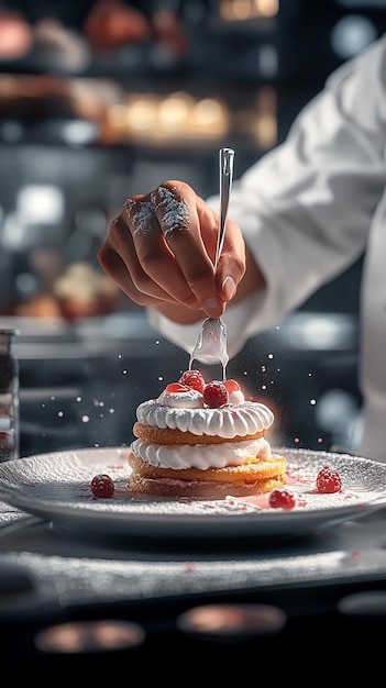 quotPastry Chef Creating a Gourmet Dessertquot