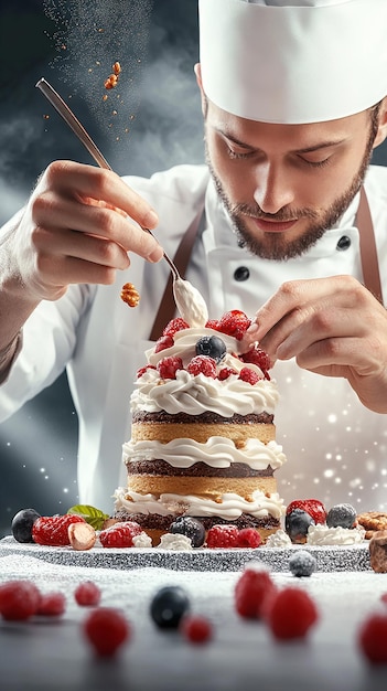 quotPastry Chef Creating a Gourmet Dessertquot